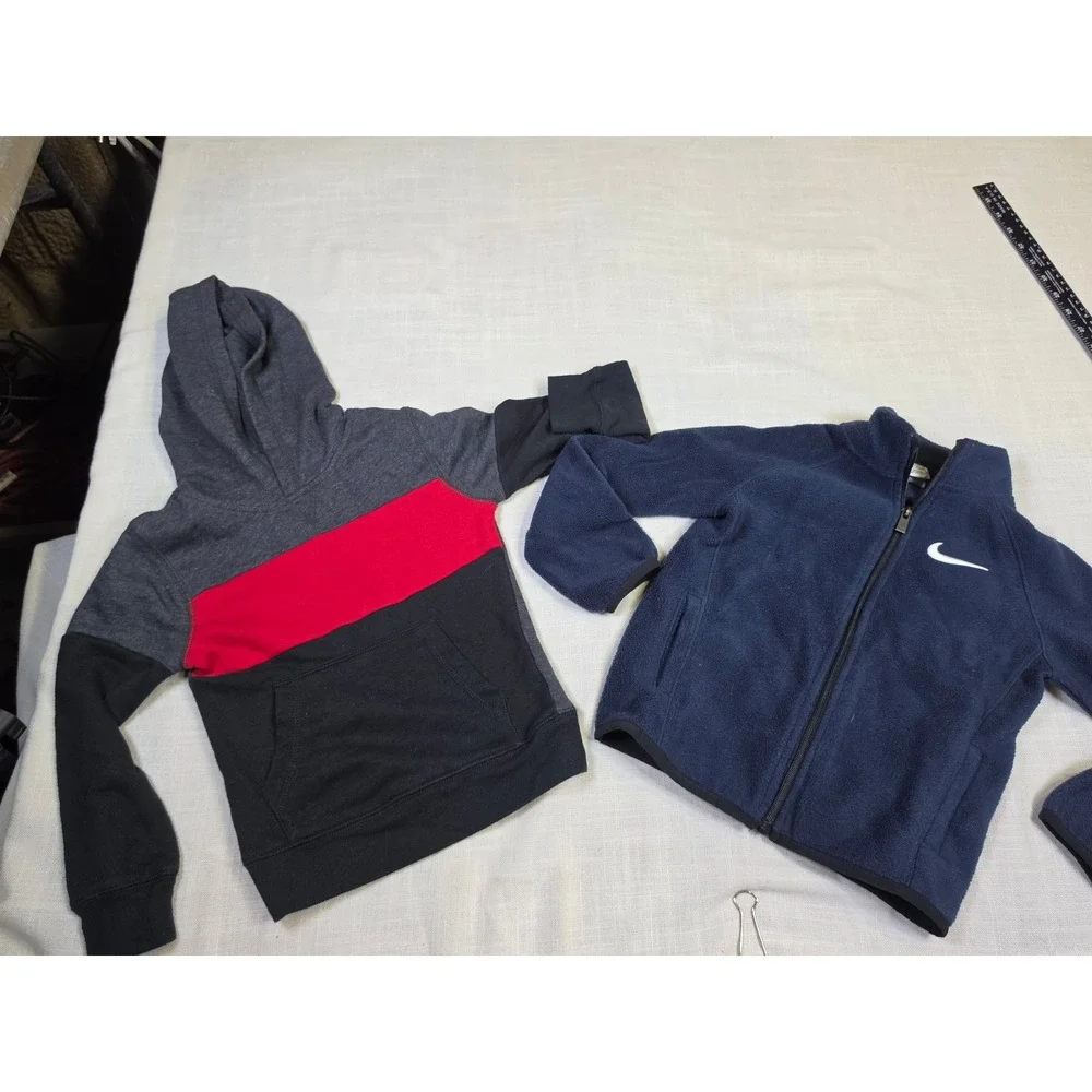 Nike Fleece Jacket and Garanimals Hoodie Boys Size 4T 4 Navy Charcoal Red Lot 2